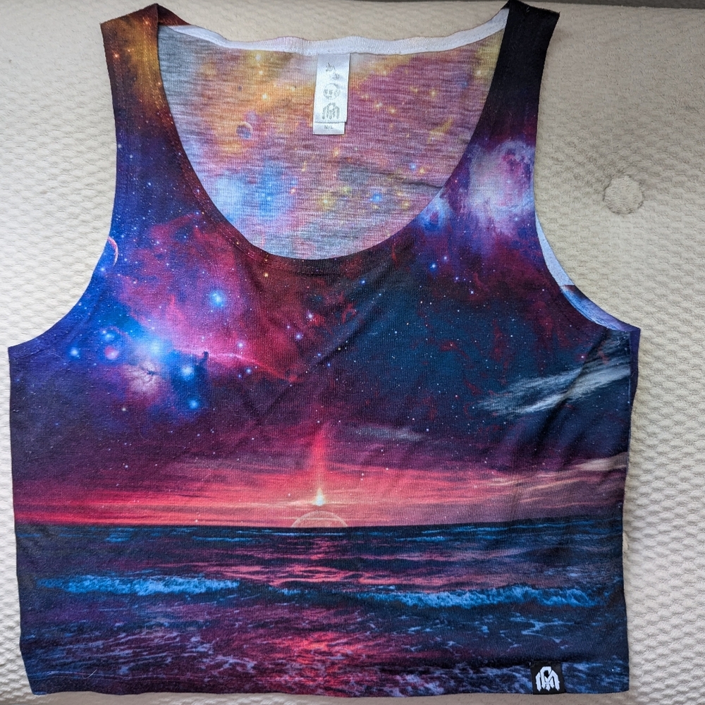 IntoTheAM sunset galaxy crop top
